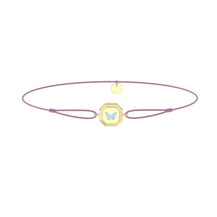 Enamel Charm Bracelet- Octagon Silver SB014