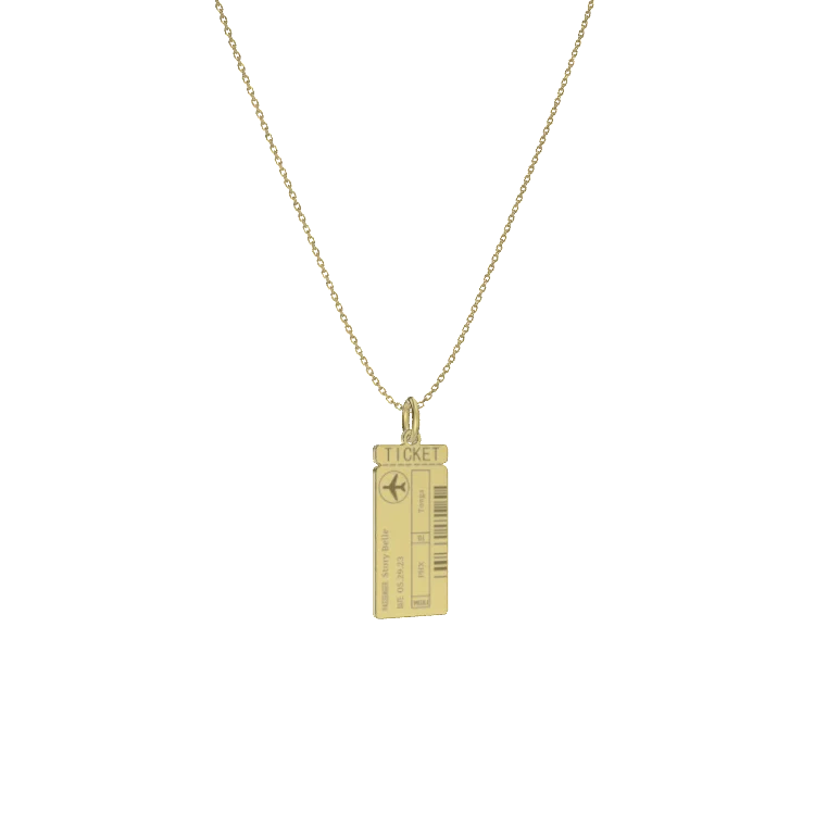 Classic Man Boarding Ticket Necklace SN003M