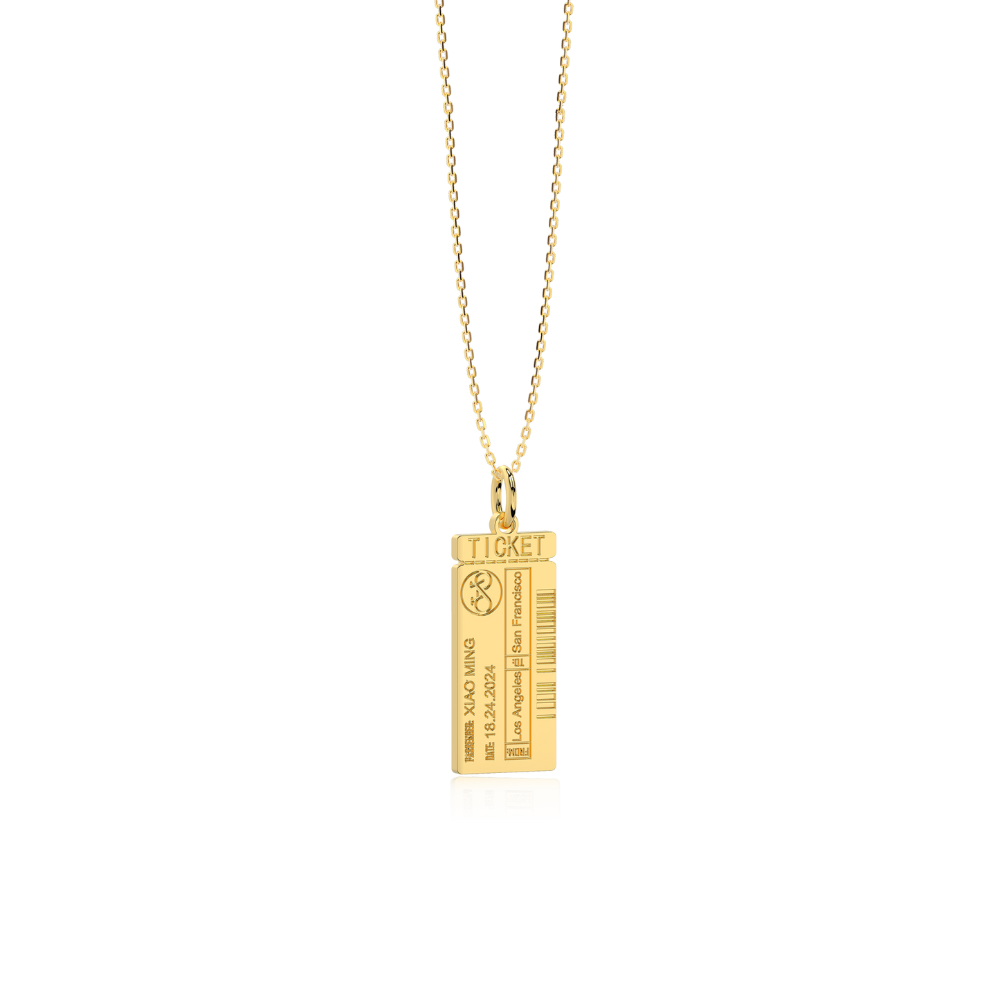 Classic Woman Boarding Ticket Necklace SN003W