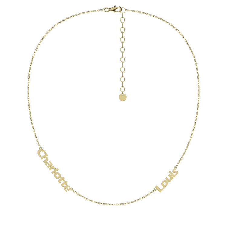 Linked by Love – Name Necklace with Emotional Spark SN014BR (Brass)