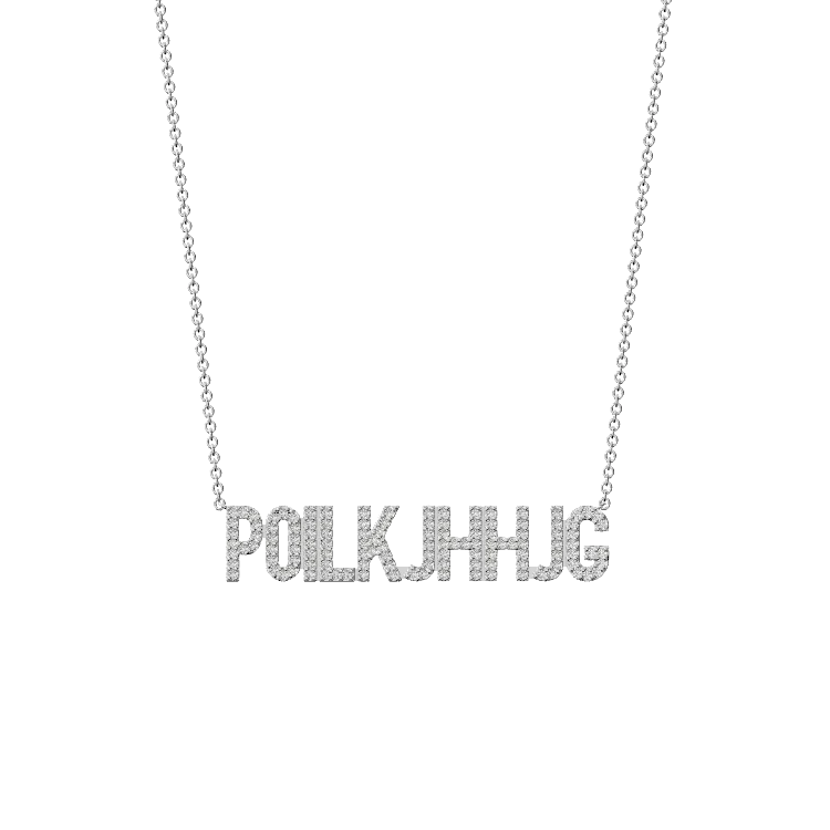 SAMUEL Rhodium Plated Silver Signature name necklace AW24N002R