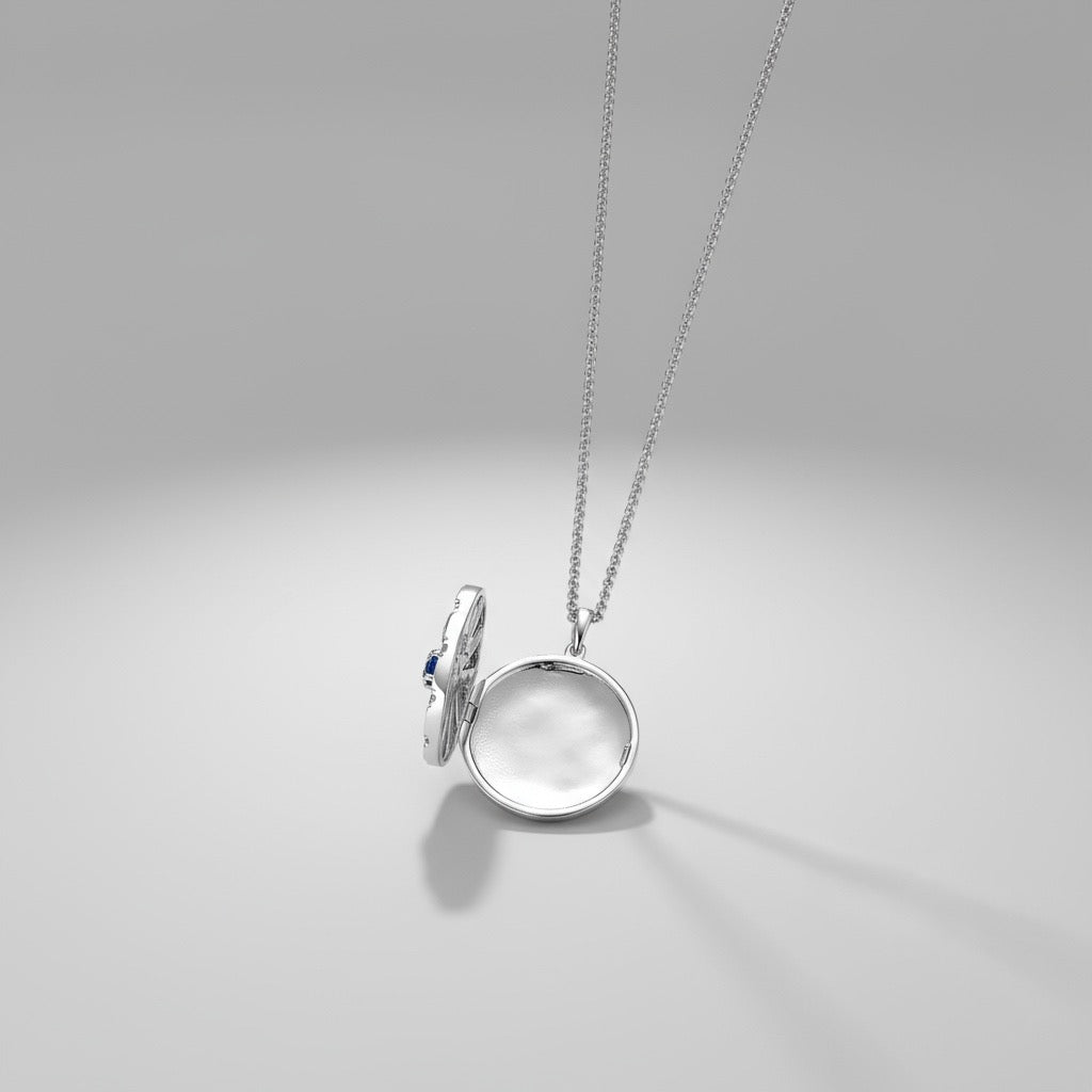 Rhodium Plated Modern Radiance Locket SN010BR (Brass)