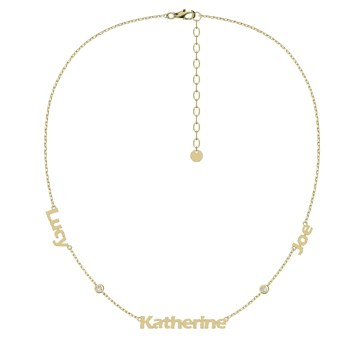 Linked by Love – Name Necklace with Emotional Spark SN014BR (Brass)