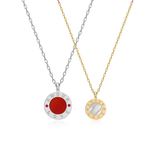 Love Amour Couple Necklace SN051 (Brass+Quick Ship)
