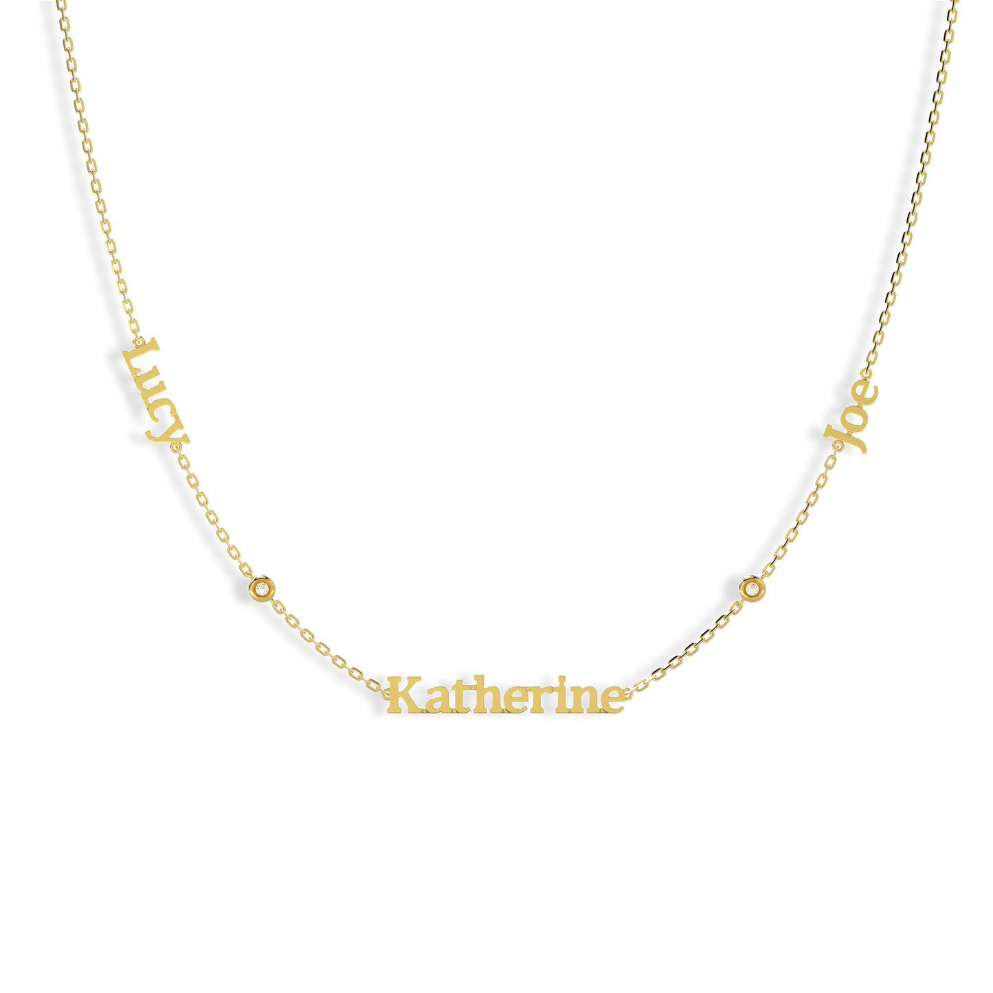 Linked by Love – Name Necklace with Emotional Spark SN014BR (Brass)