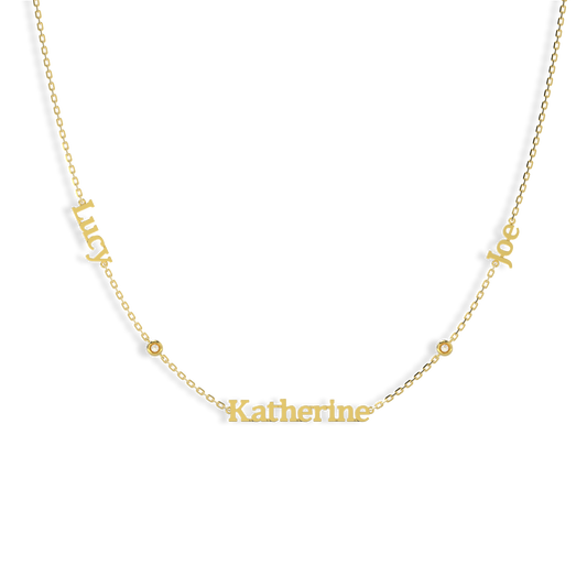 Linked by Love – Name Necklace with Emotional Spark SN014BR (Brass)