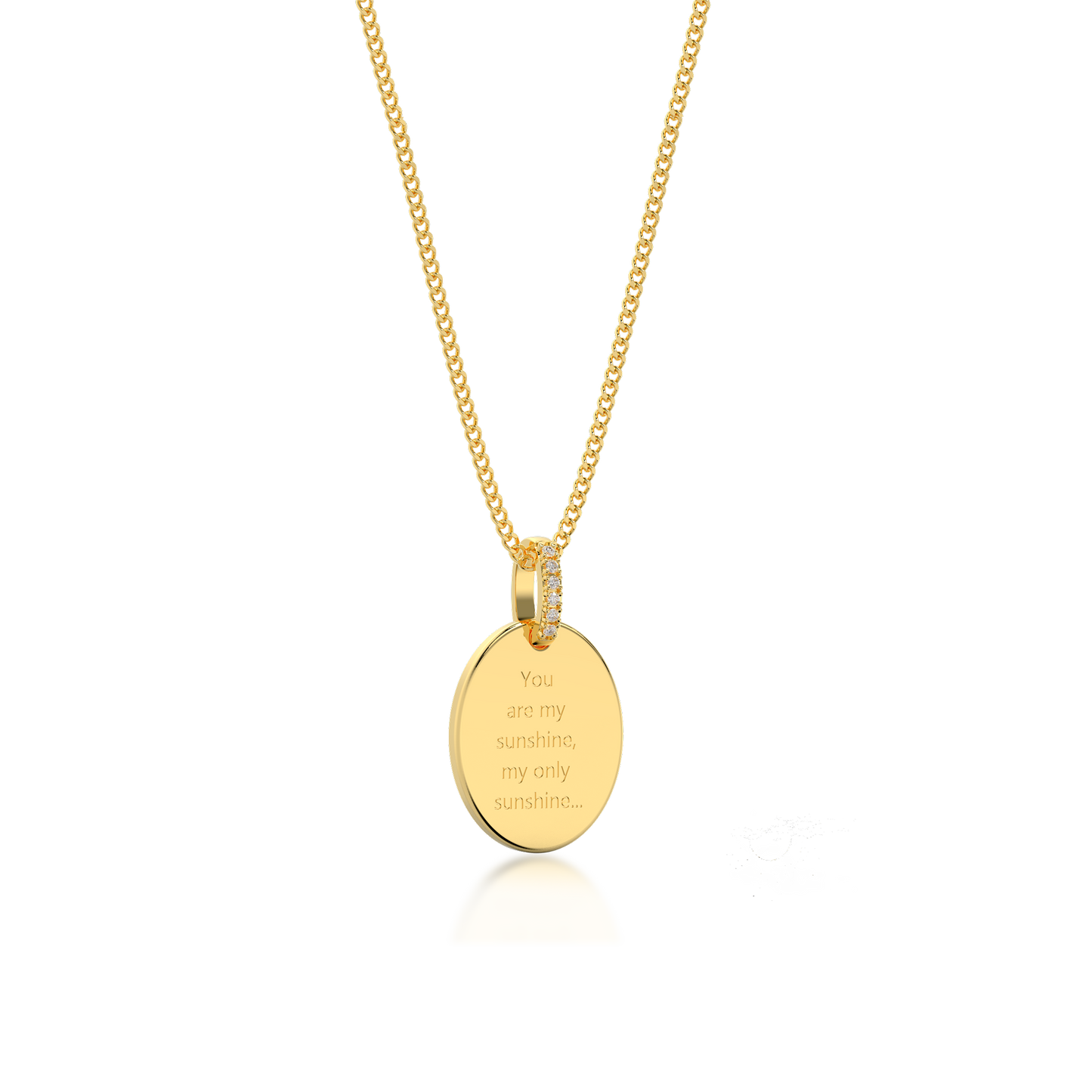 18K Gold Plated Oval Engravable Pendant SP003 (Quick Ship)