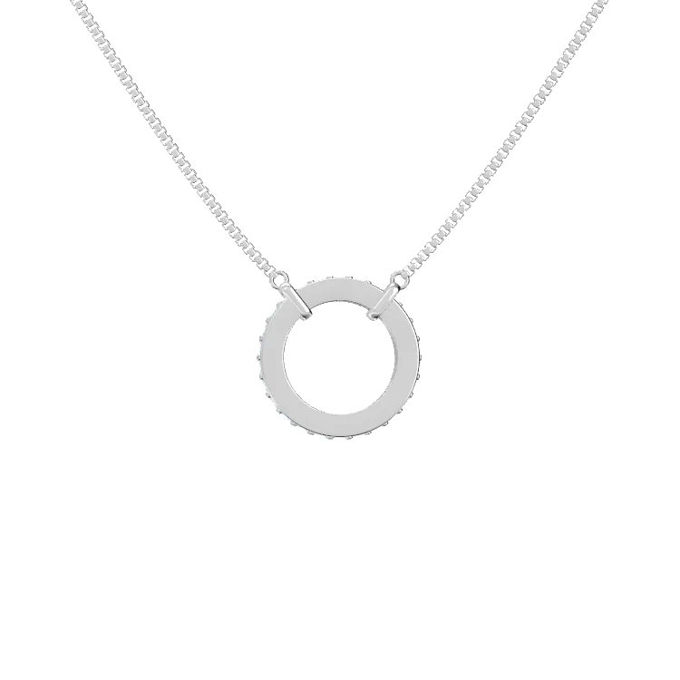 Circle of Love-March Birthstone Family Engraving Necklace SN041CARD (Personalized Note Jewelry)
