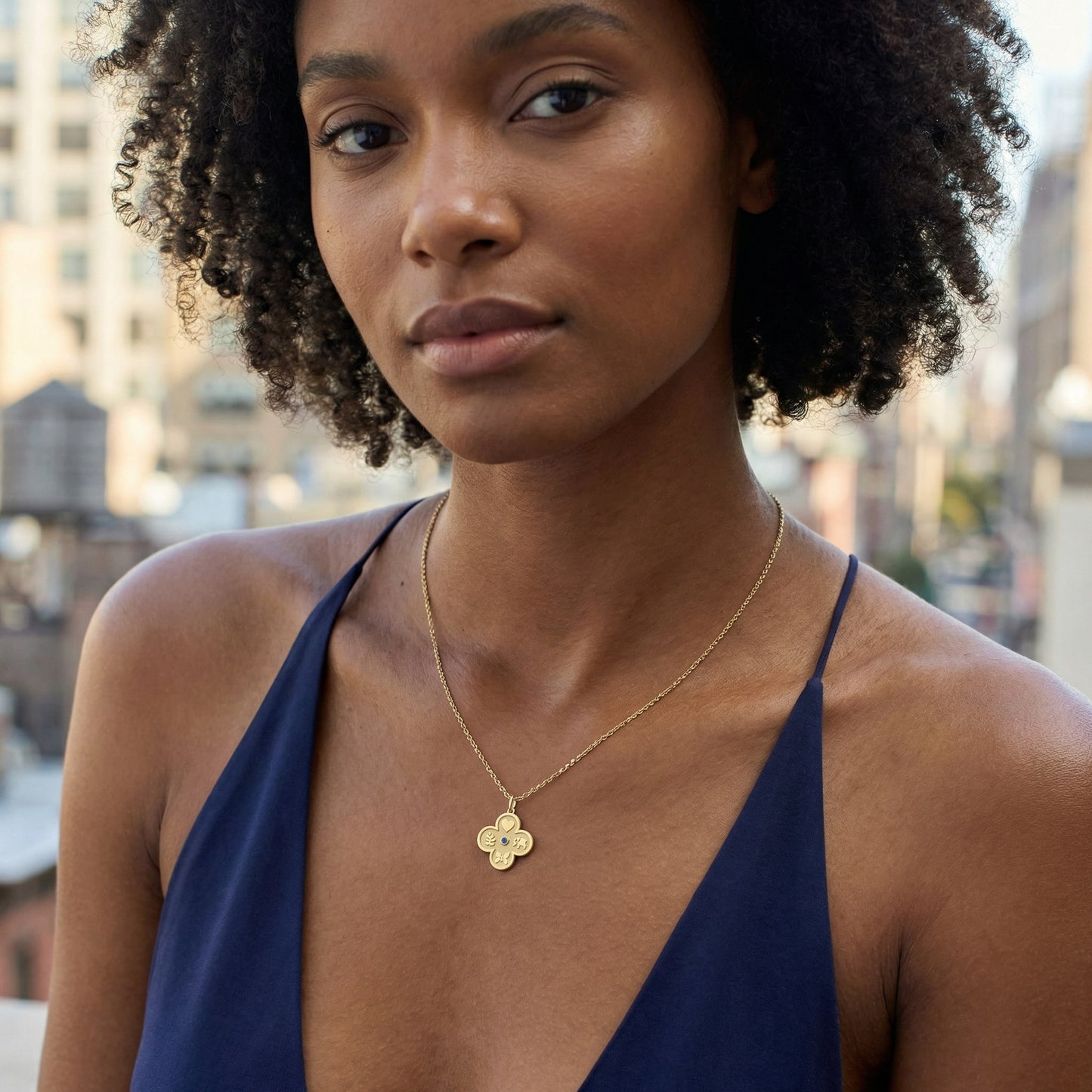 18k Gold Plate Elements Necklace