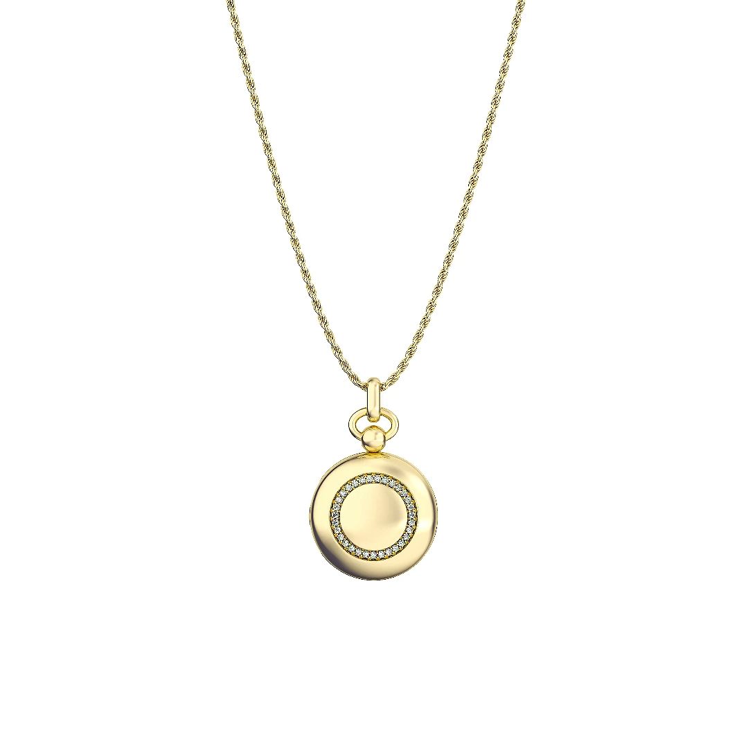 18K Gold Plated Luna Halo Whisper Locket SN006BR (Brass)