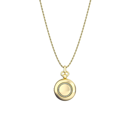 18K Gold Plated Luna Halo Whisper Locket SN006BR (Brass)
