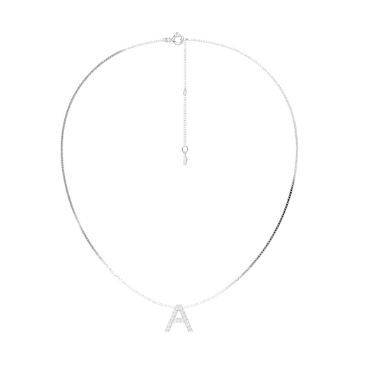 Rhodium Plated Initial Necklace AW24N006BR (Brass)