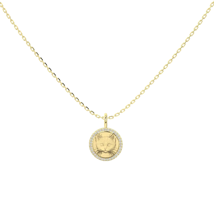 18K Gold Plated Round MemoraCarve Necklace