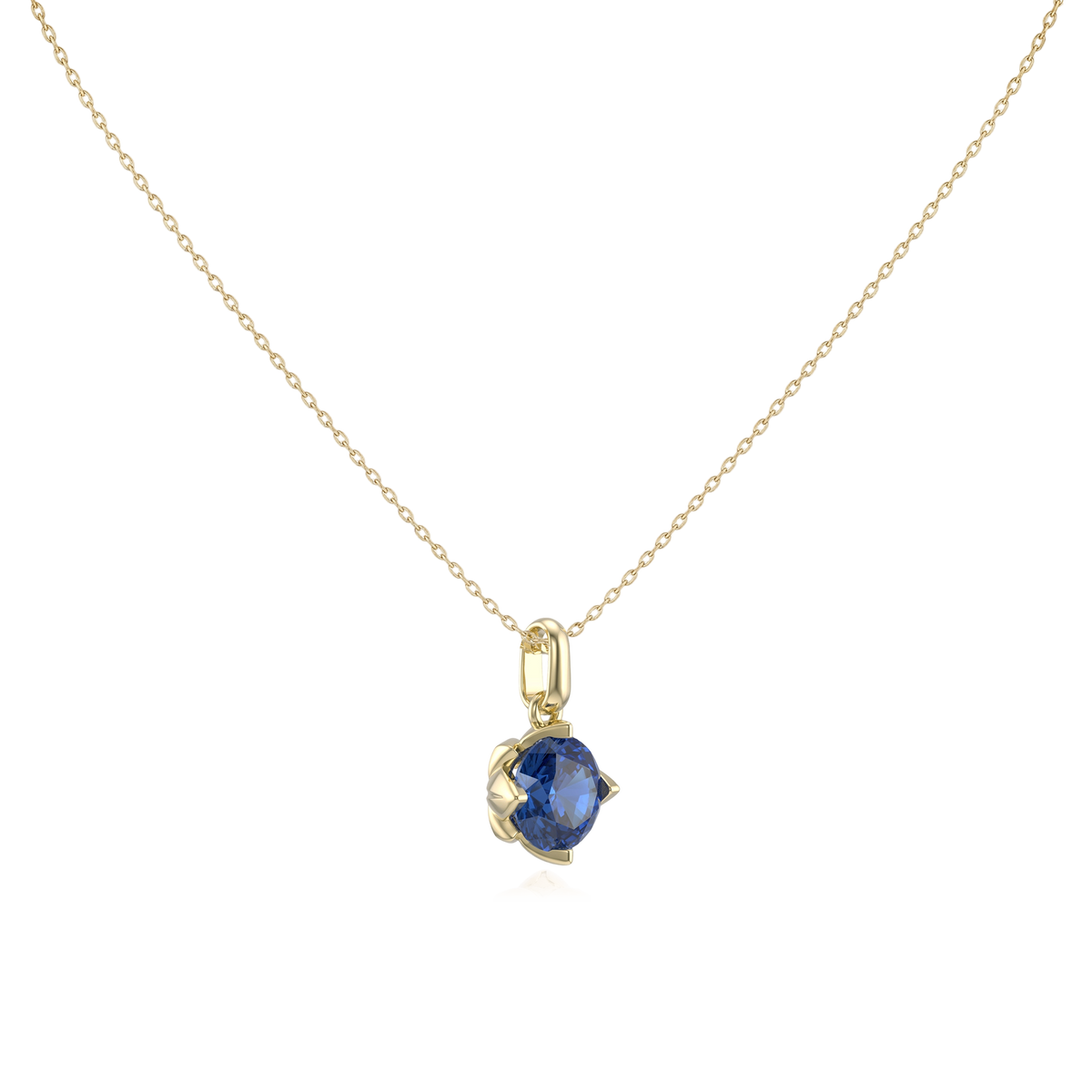 Interchangeable Gem Charm Necklace in 10K Gold KN002