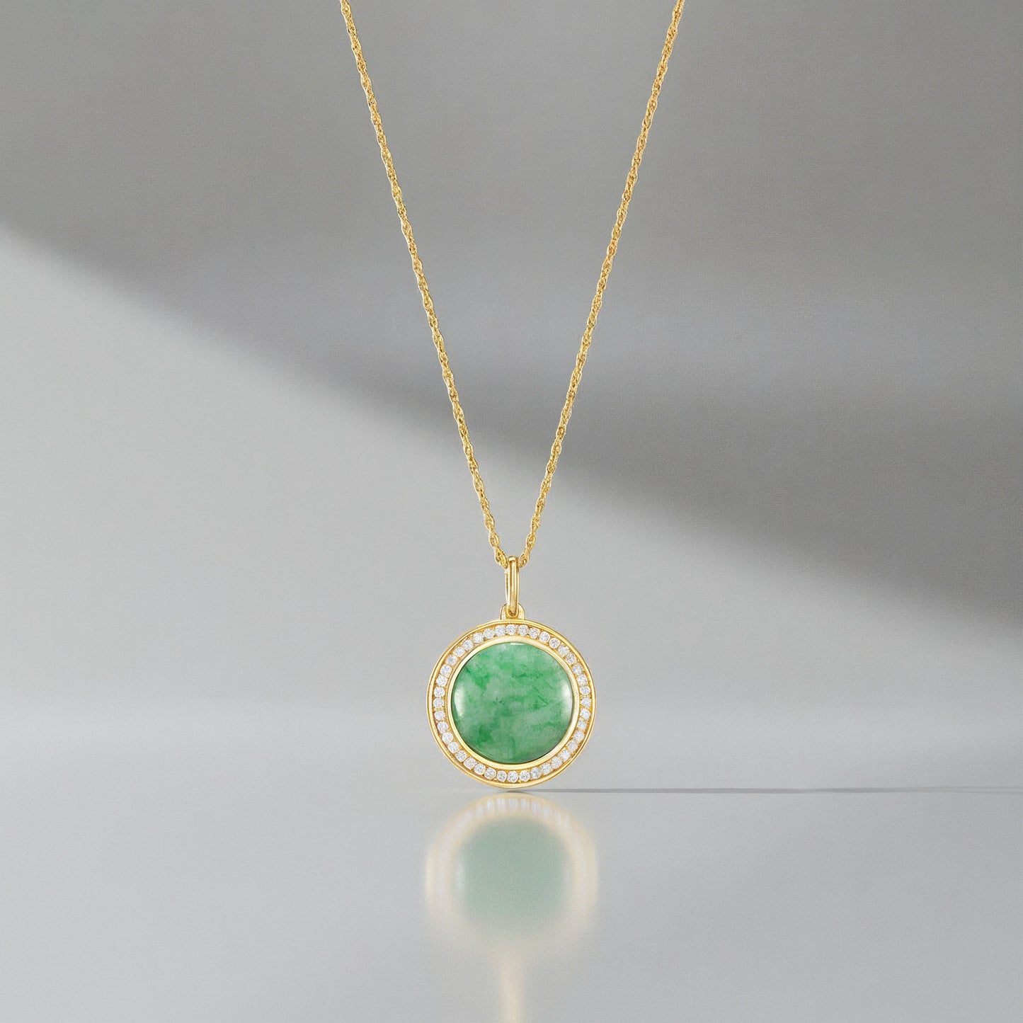 18K Gold Plated Legacy Jade Locket SN004BR (Brass)