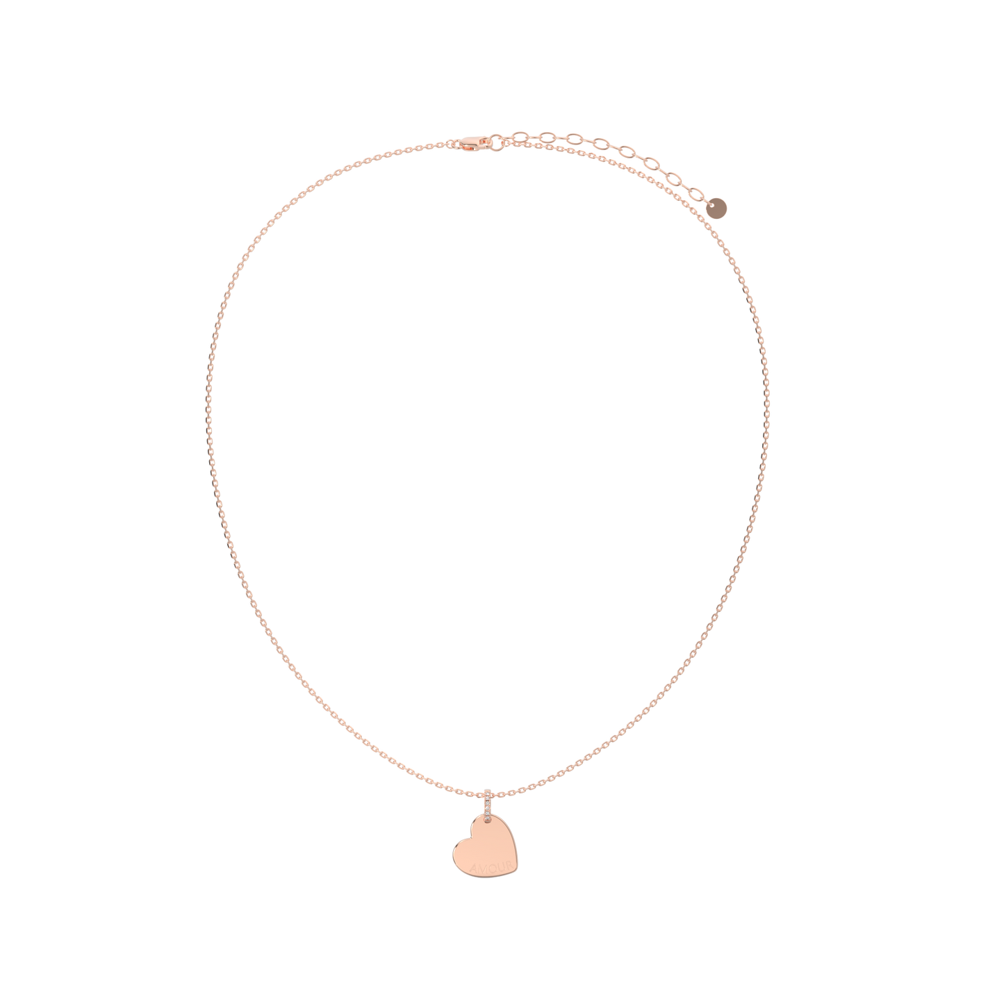 18K Rose Gold Plated Heart Engravable Pendant SP003 (Quick Ship)