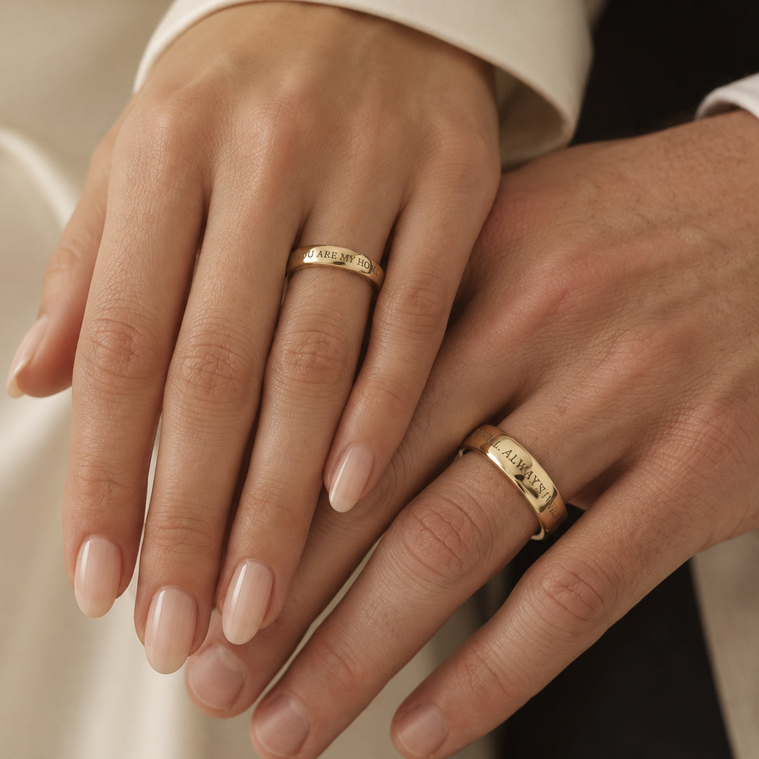 Fingerprint‑Engraved Couple Rings Silver SR013
