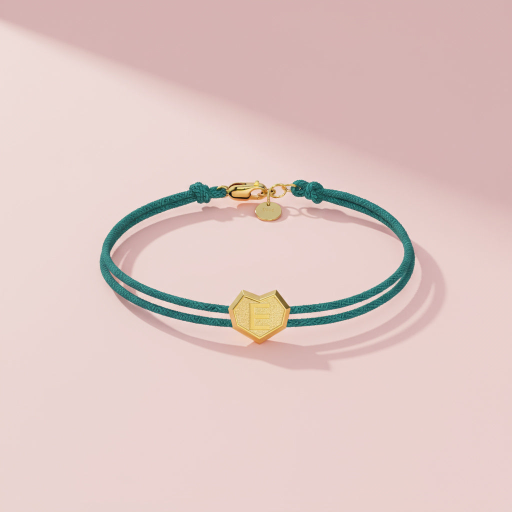 Heart Facet Bead Minitials Facet Bead Bracelet SB004H