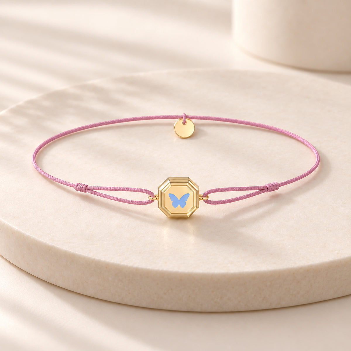 Enamel Charm Bracelet-	Octagon Silver SB014