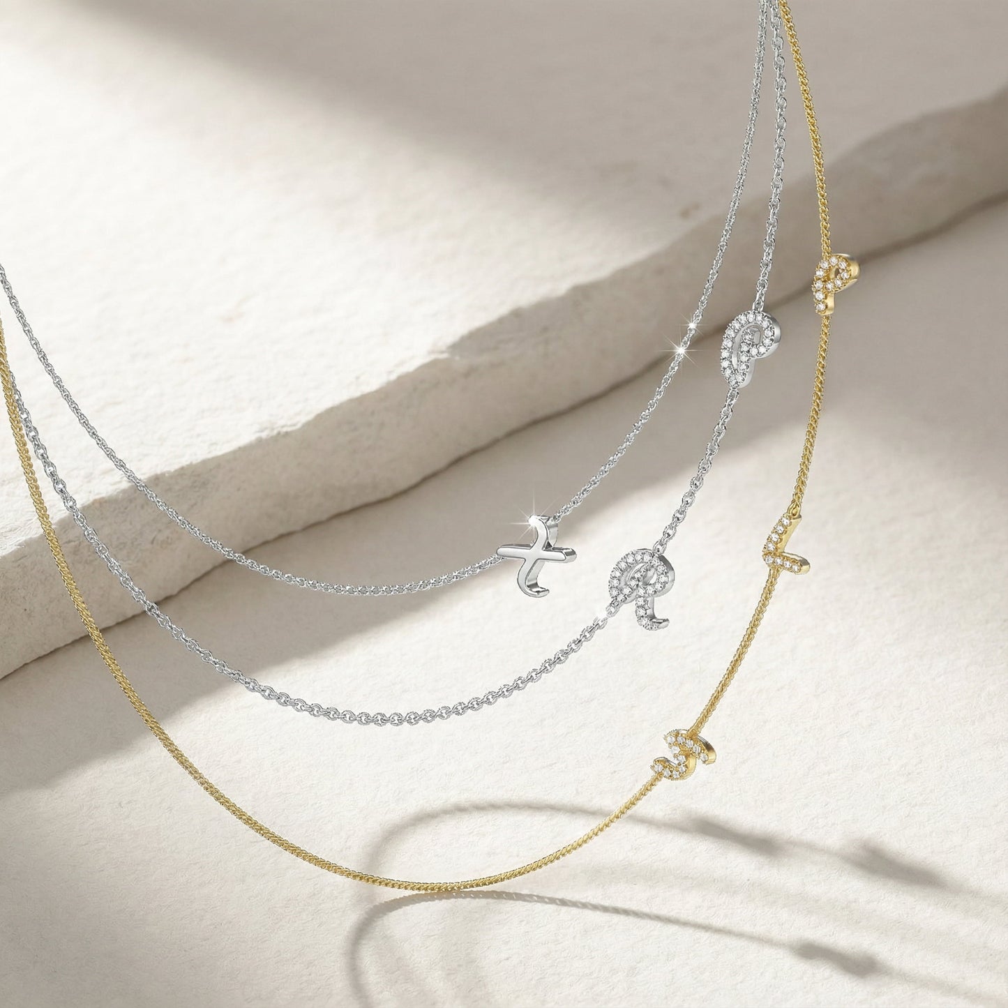 InitialLink Tilt Necklace SN024C