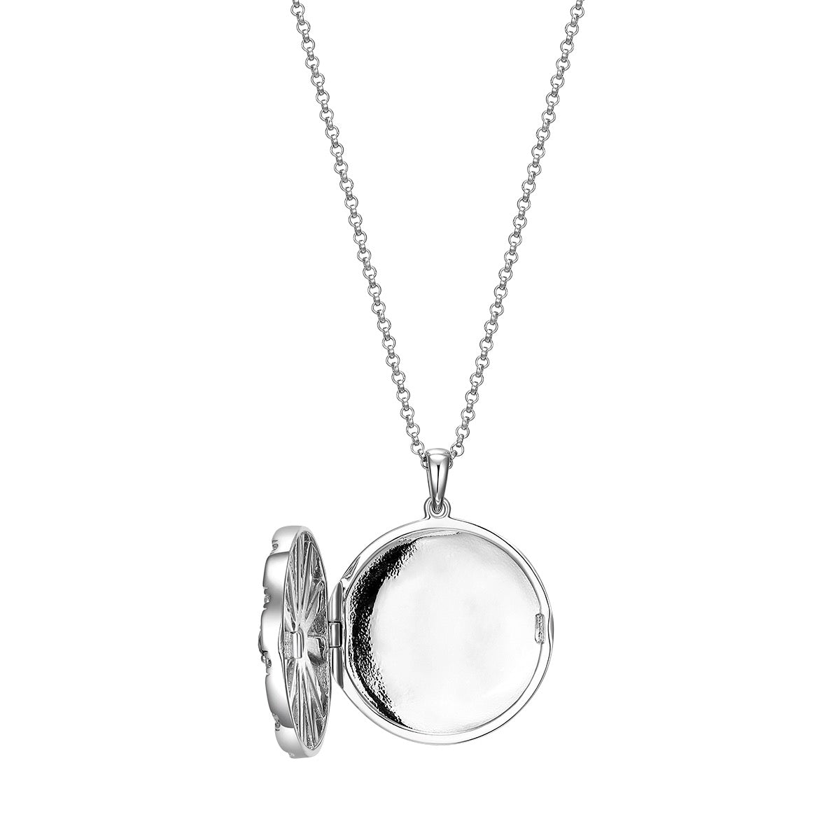 Rhodium Plated Modern Radiance Locket SN010BR (Brass)