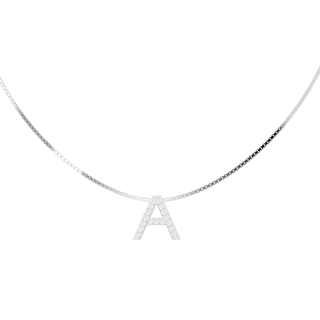 Rhodium Plated Initial Necklace AW24N006BR (Brass)