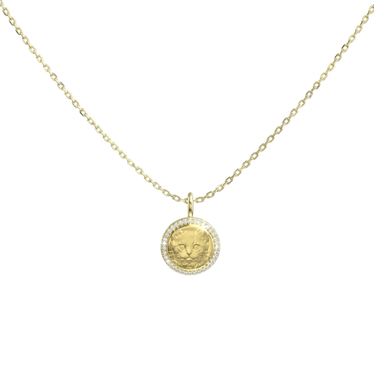 18K Gold Plated Round MemoraCarve Necklace