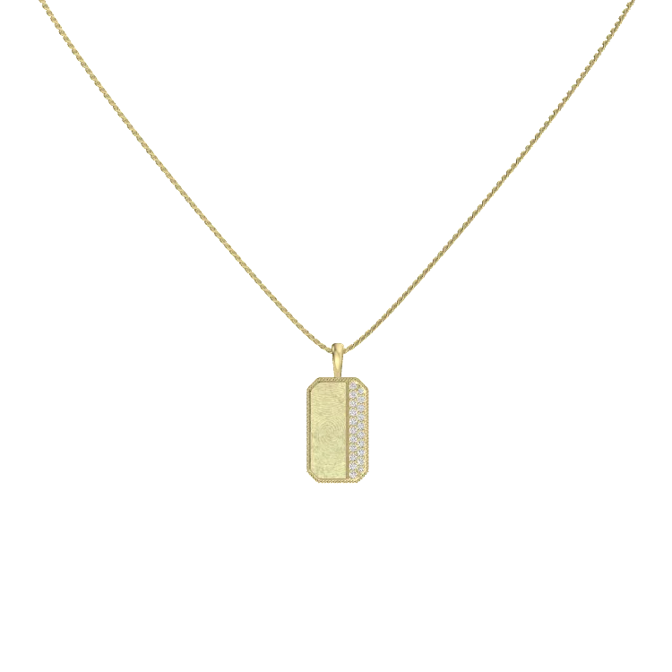Rhodium Plated Plain-Edge Octagon Necklace SN045BRF (Brass)
