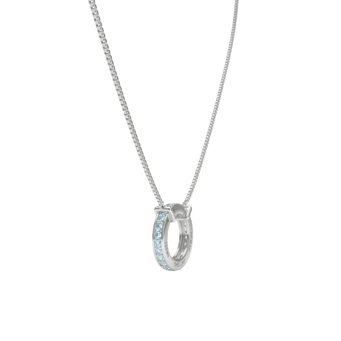 Circle of Love-March Birthstone Family Engraving Necklace SN041CARD (Personalized Note Jewelry)