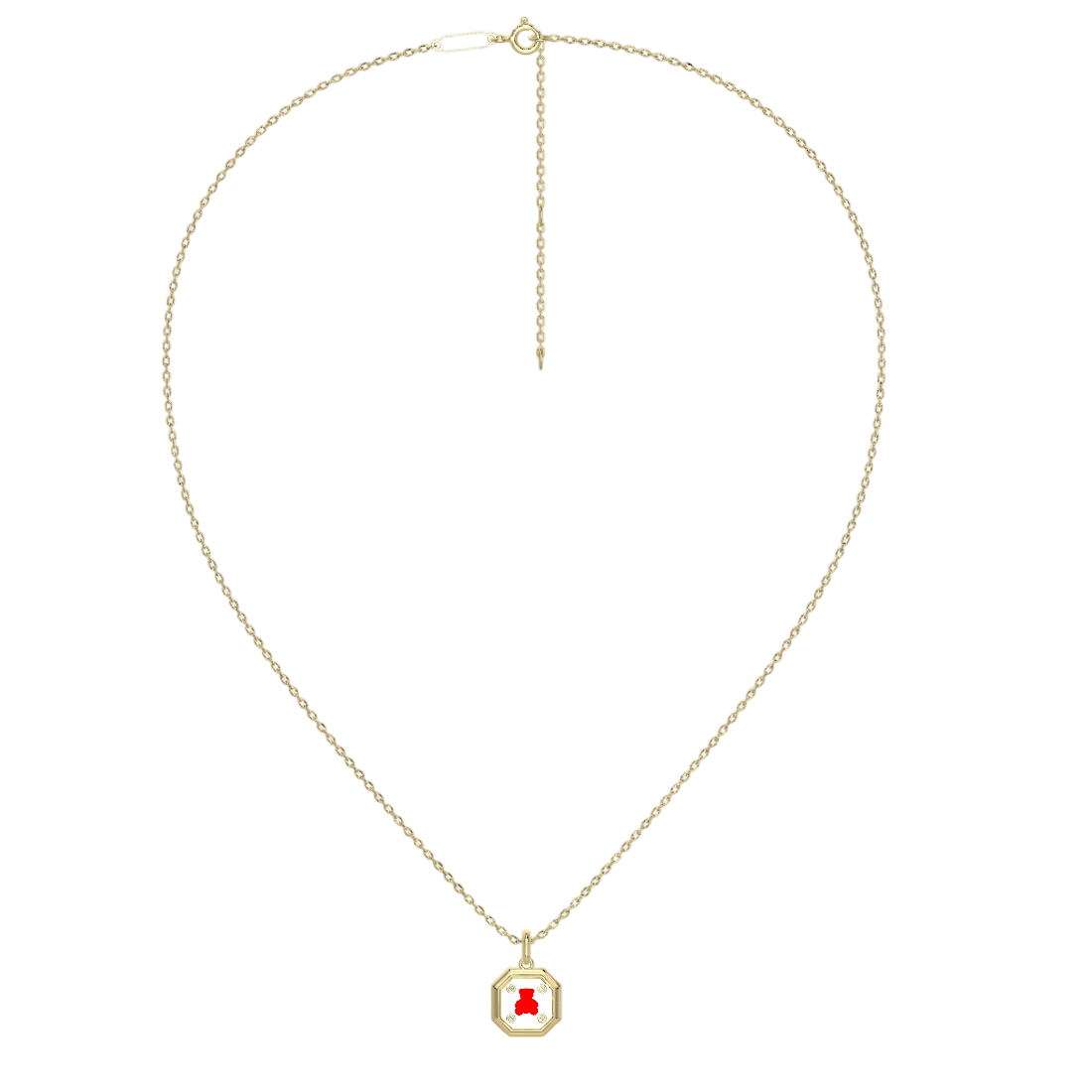 Enamel Charm Necklace Silver SN052