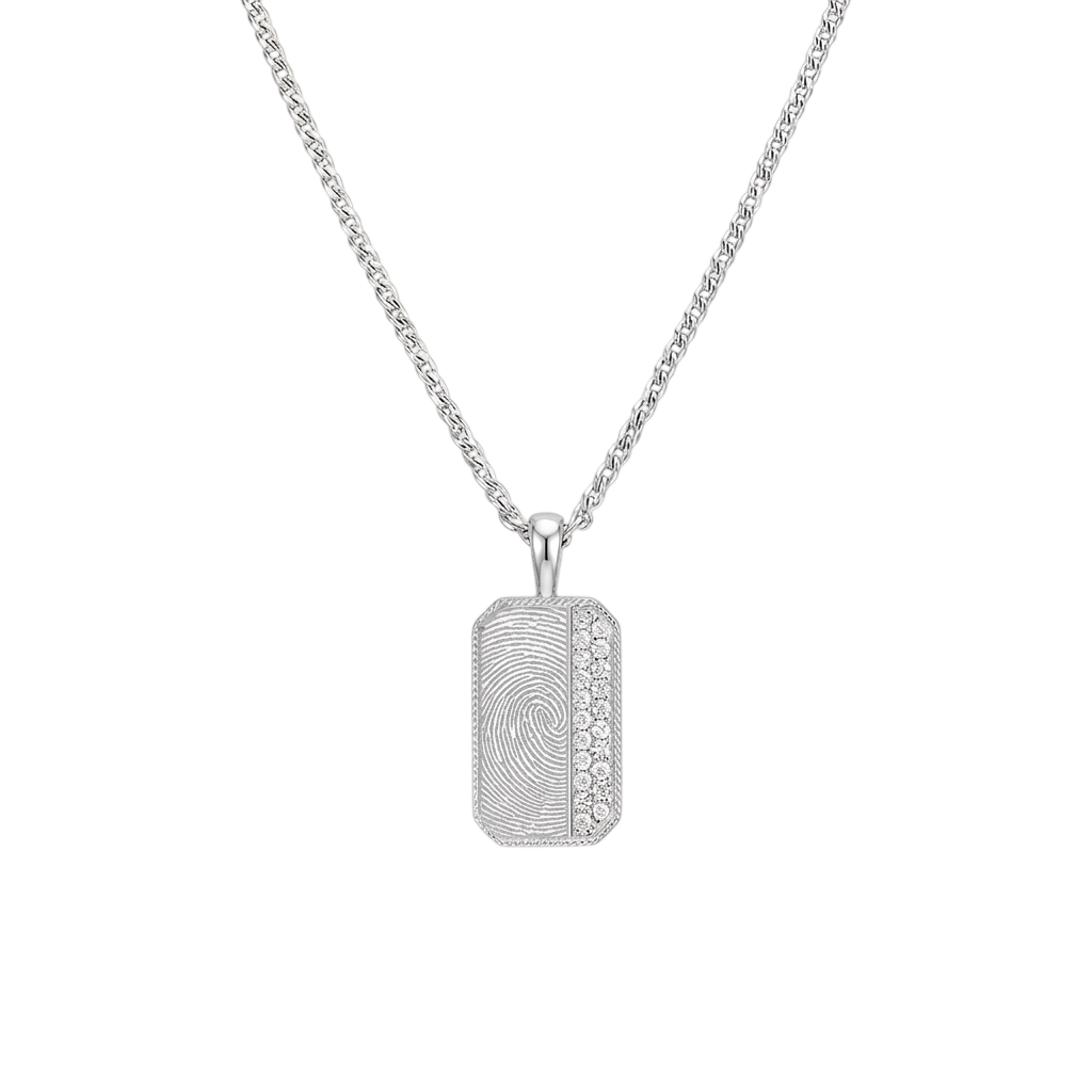Rhodium Plated Plain-Edge Octagon Necklace SN045BRF (Brass)