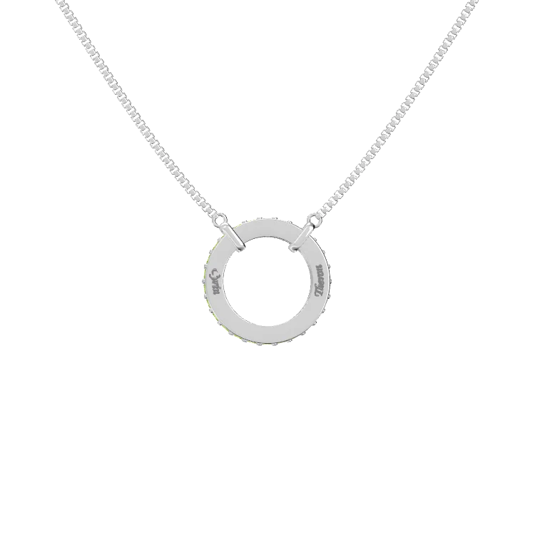 Circle of Love-March Birthstone Family Engraving Necklace SN041CARD (Personalized Note Jewelry)