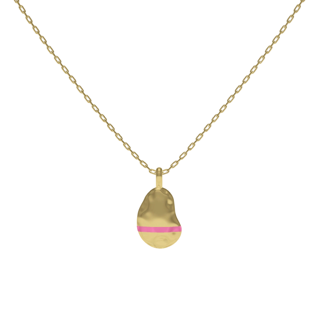Gold Plated Pea-shaped SoulPrint Enamel Necklace