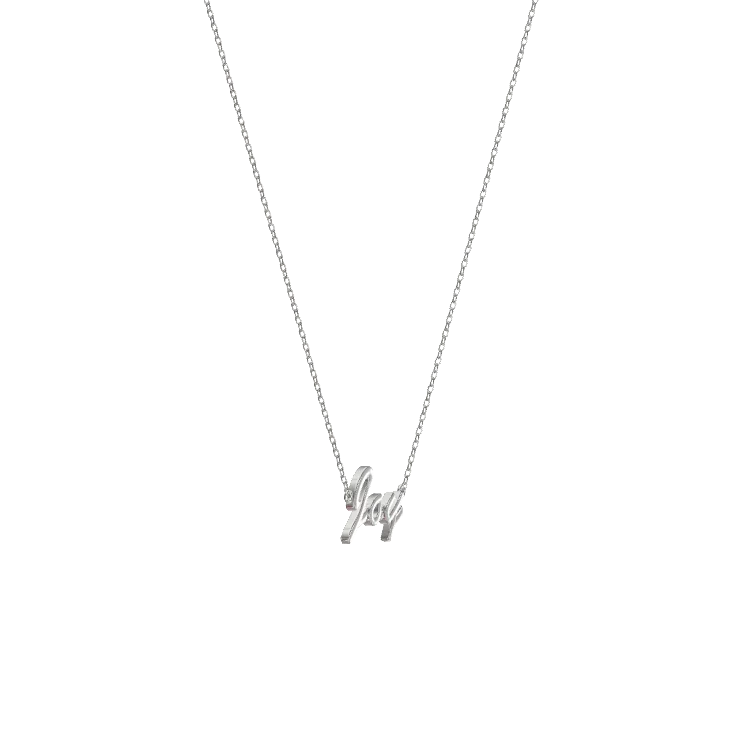 Rhodium Plated Classic Name Necklace SN020R