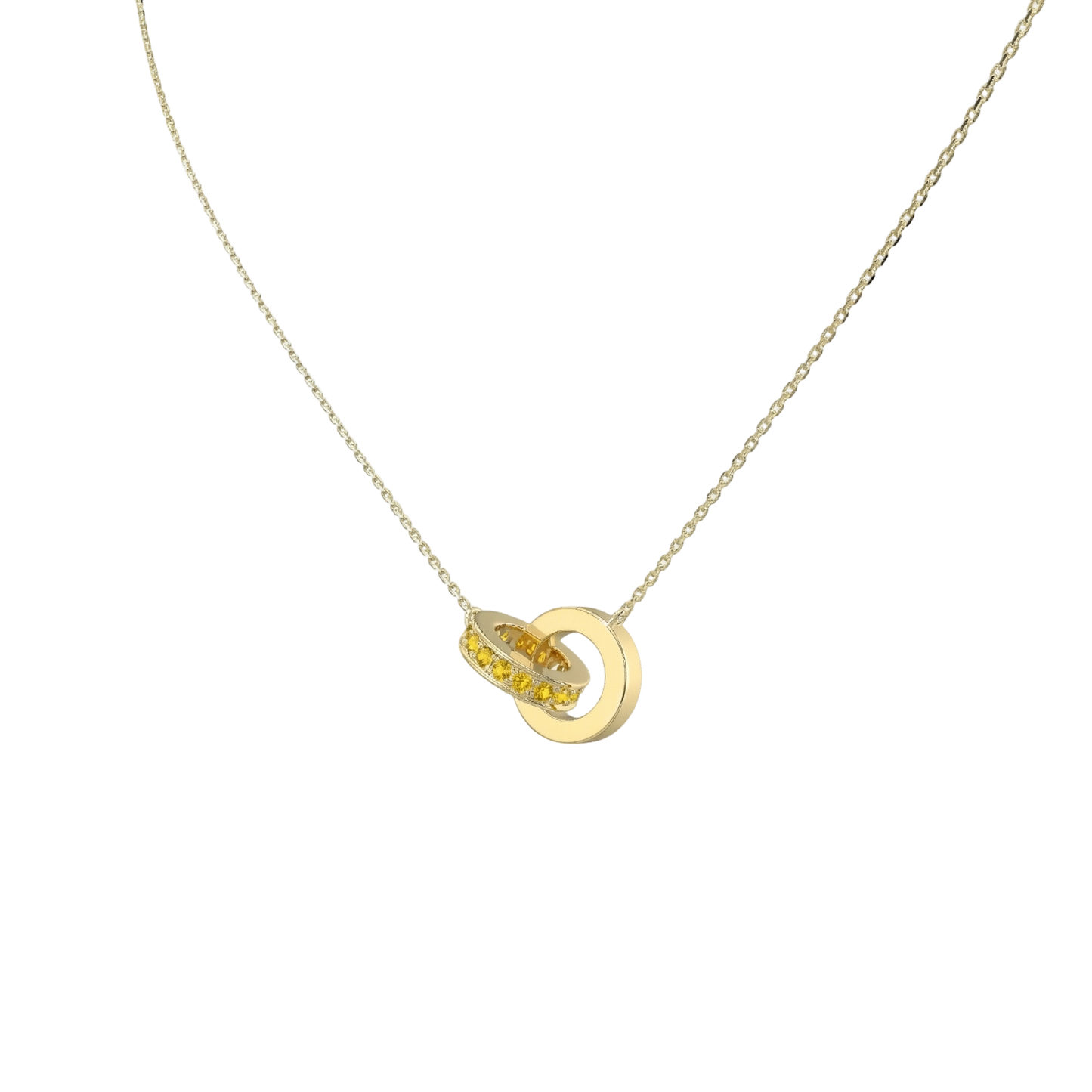 Infinite Linked Circle Necklace – November Birthstone