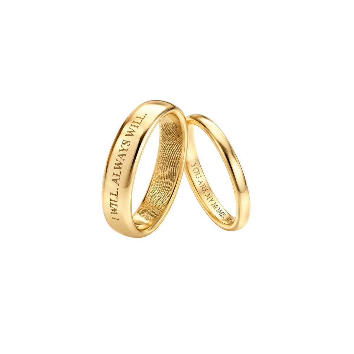 Fingerprint‑Engraved Couple Rings Silver SR013