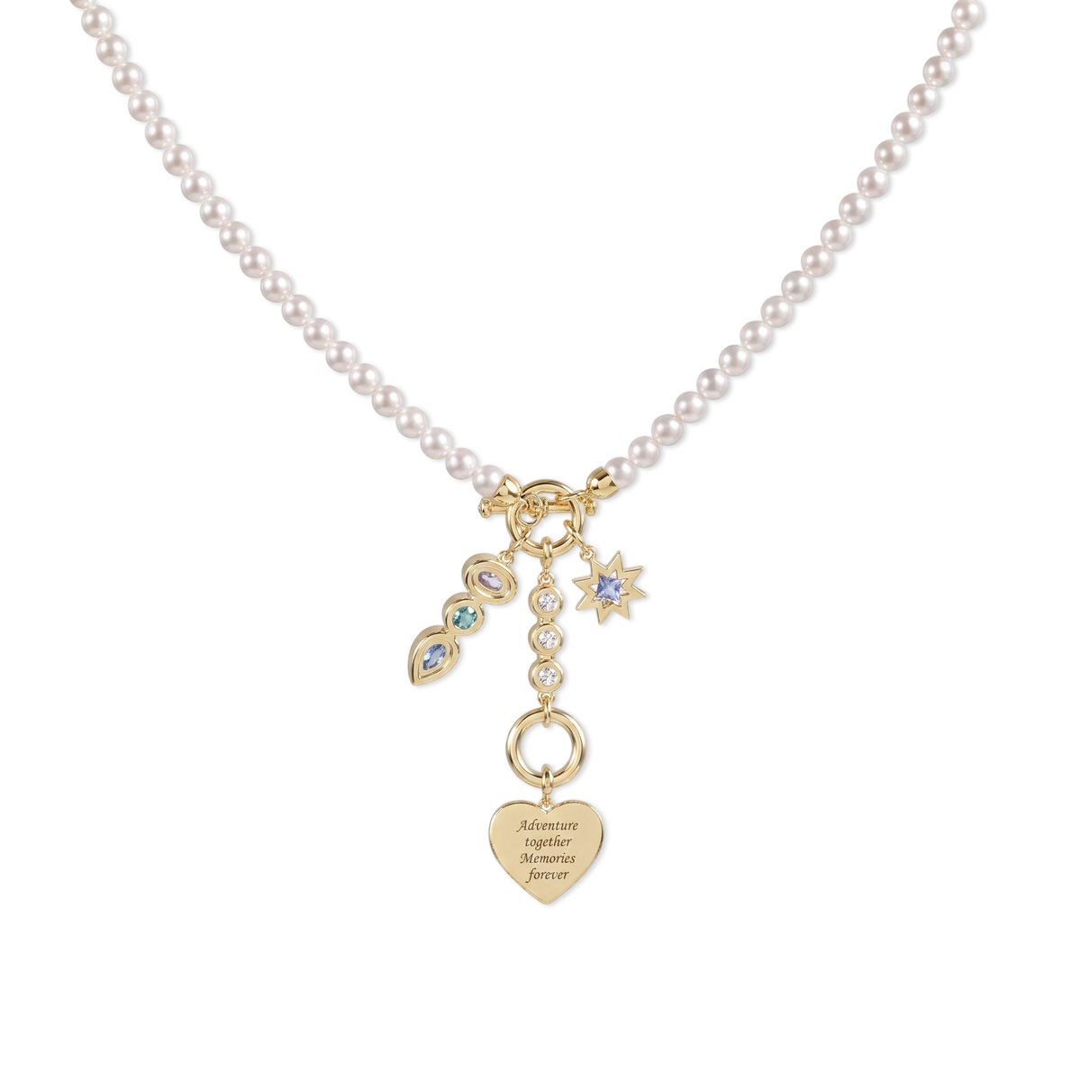 18K Gold Plated 4 Charms Necklace SN050