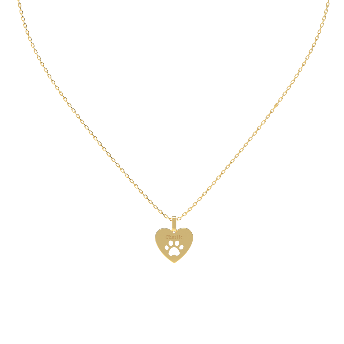 Yellow Gold Heart Tag Pendant
