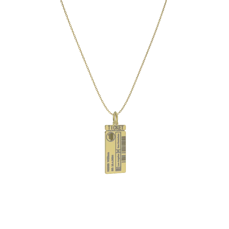 Luxe Woman Boarding Ticket Necklace SN003H