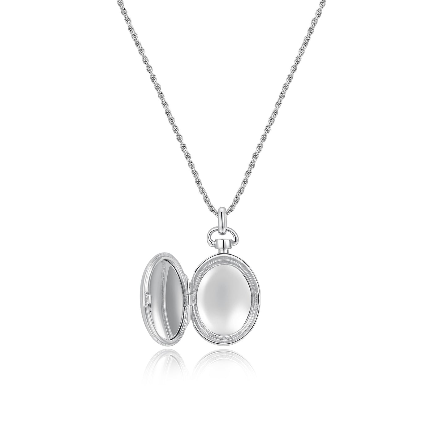 Rhodium Plated Luna Oval Whisper Locket SN011