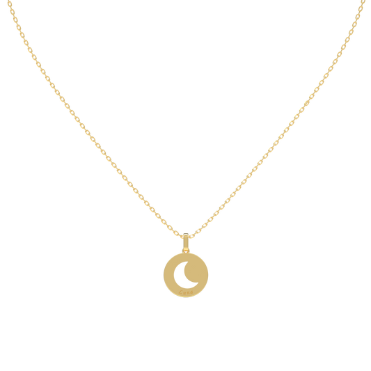 Yellow Gold Round Tag Pendant KN001D Hebrew Lettering