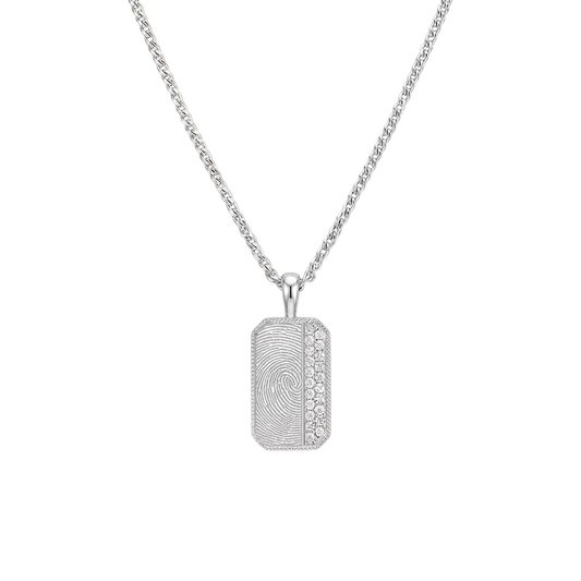 Rhodium Plated Plain-Edge Octagon Necklace SN045BRF (Brass)