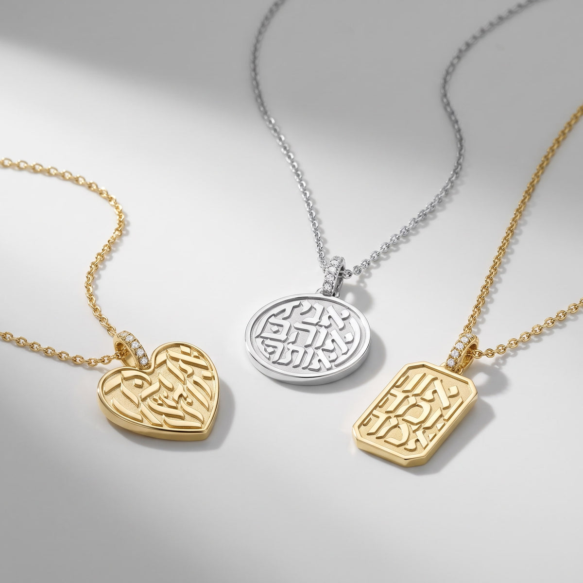 Personalized Heart Relief Message Necklace Silver SN055H