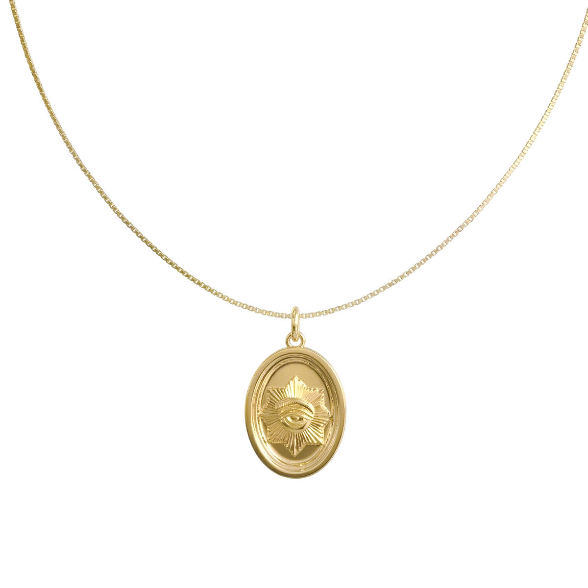 18K Gold Plated Oval PortraScribe Necklace for Both Men and Women