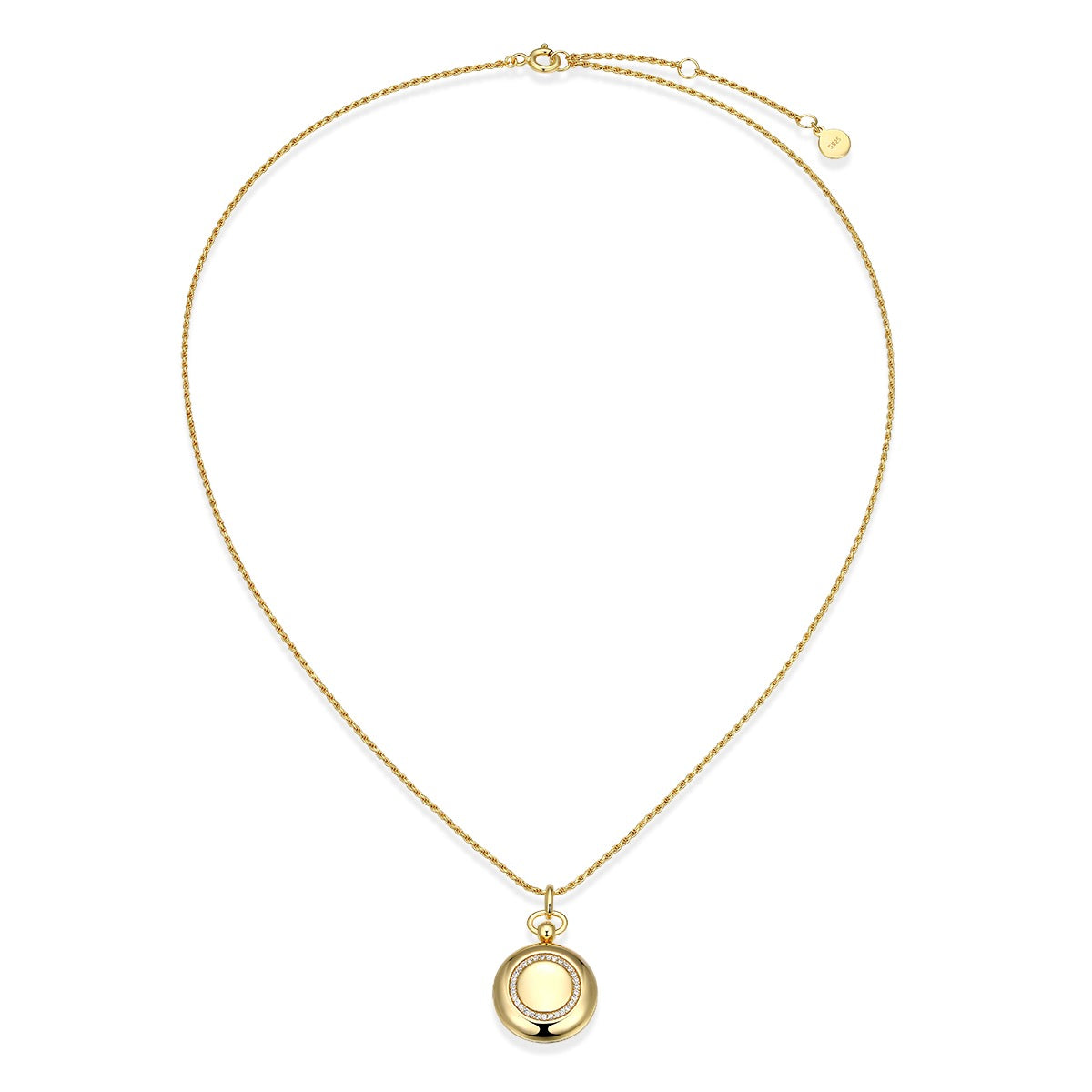 18K Gold Plated Luna Halo Whisper Locket SN006BR (Brass)