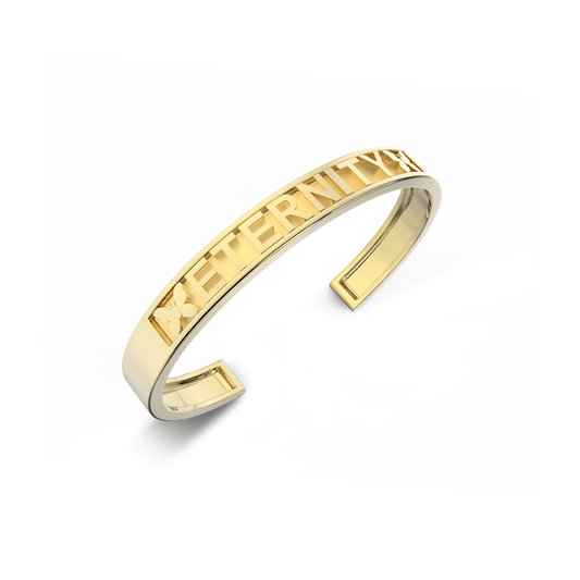 18k Gold Plate Silver CharmMark ModuType Cuff SS25B001G