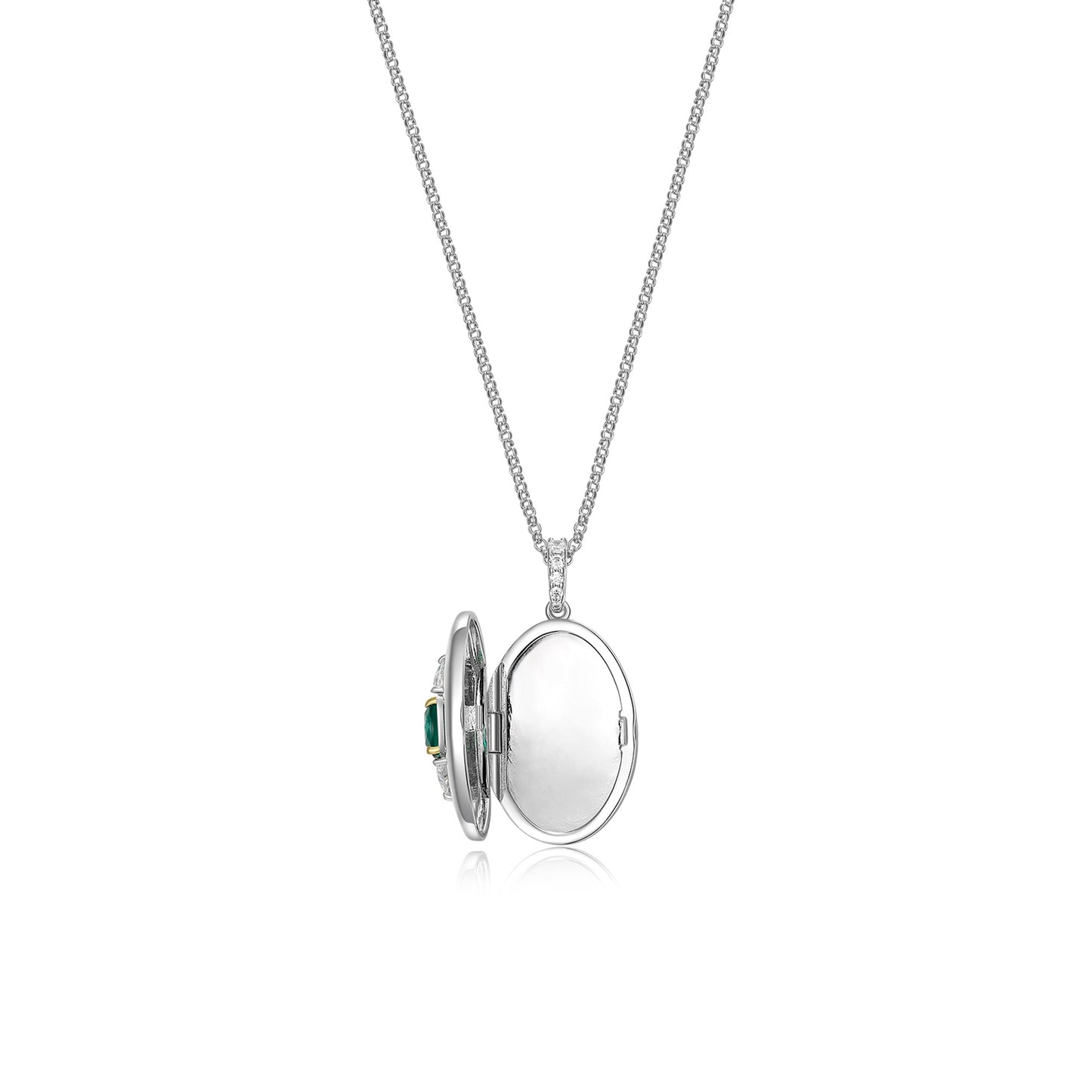 Rhodium Plated Guardian Eye Birthstone Locket SN005BR (Brass)