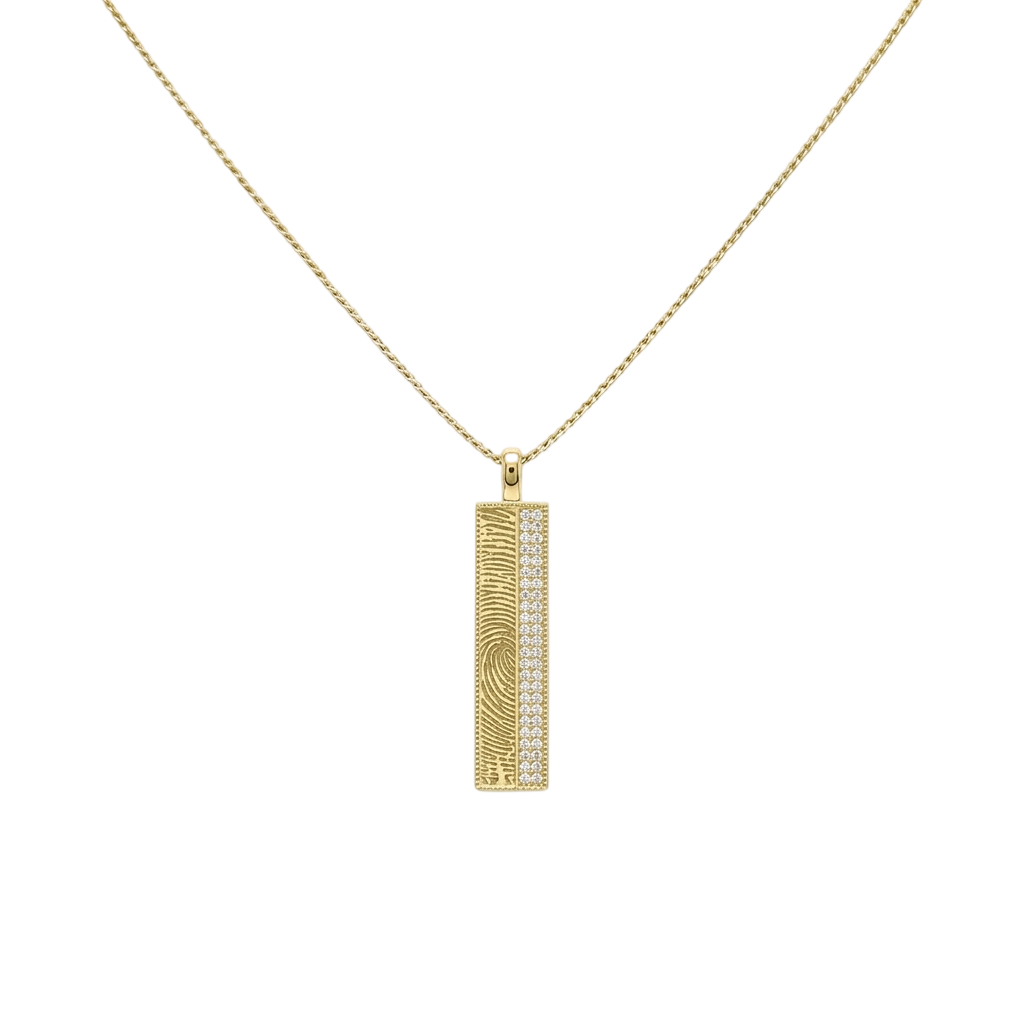 Gold Plated Beaded-Edge Rectangular Necklace SN045BRF (Brass)