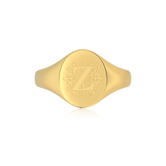 Oval Monogram Ring SR003H