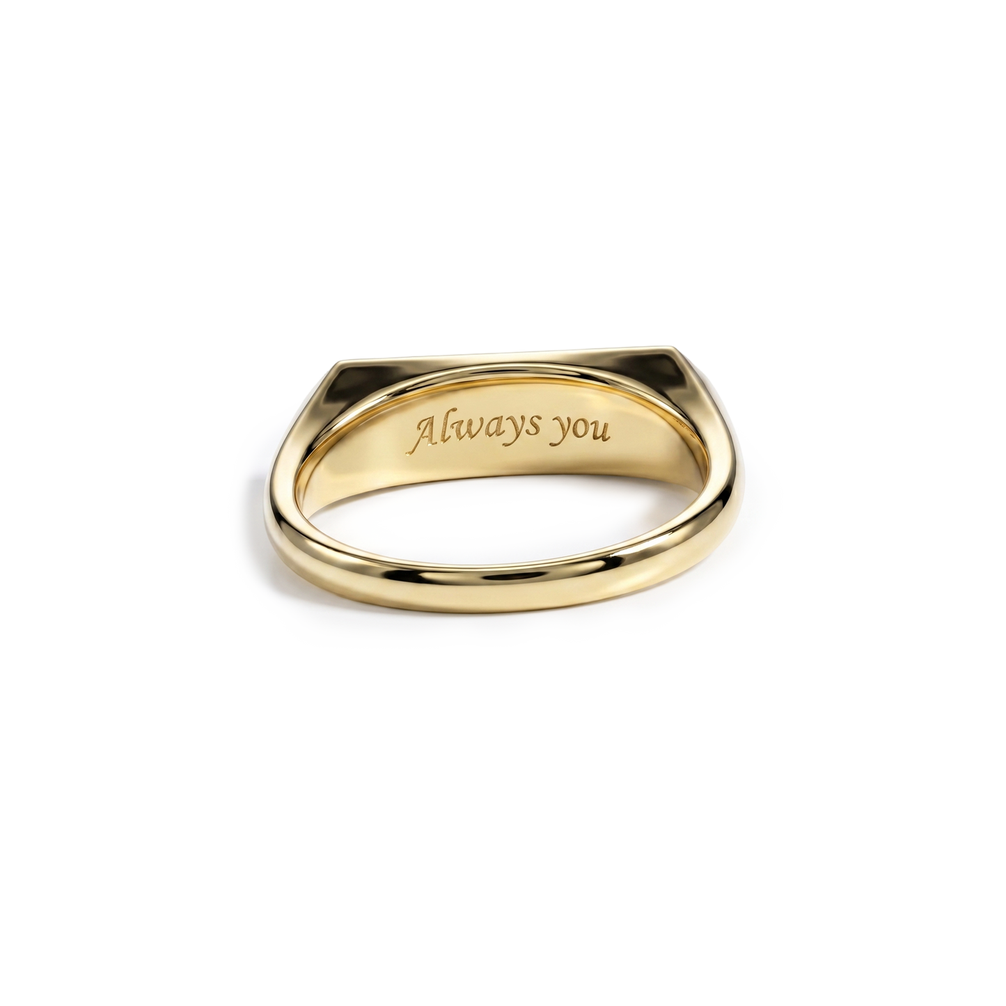 Gold Plated LoveStamp Pave Signet Ring SR011 (Brass)